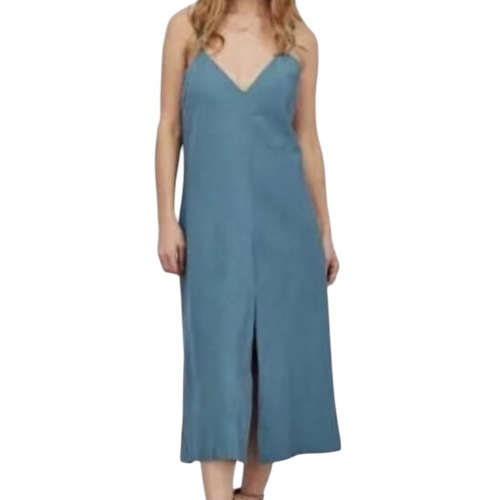 Avec Les Filles Dress Womens Medium Blue Midi Formal Party Going Out MWOT